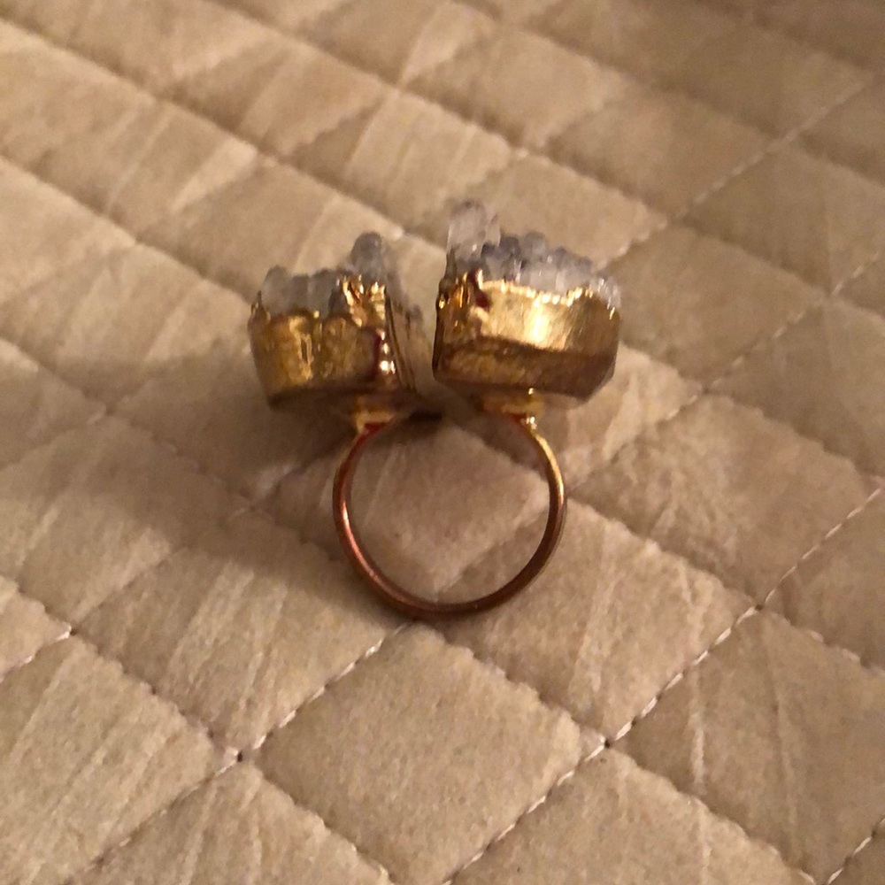 Amethyst Statement Ring With Gold Hardware - image 2